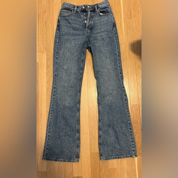 PacSun Eco Stretch Dark Indigo High Waisted Bootcut Jeans - Picture 6 of 7
